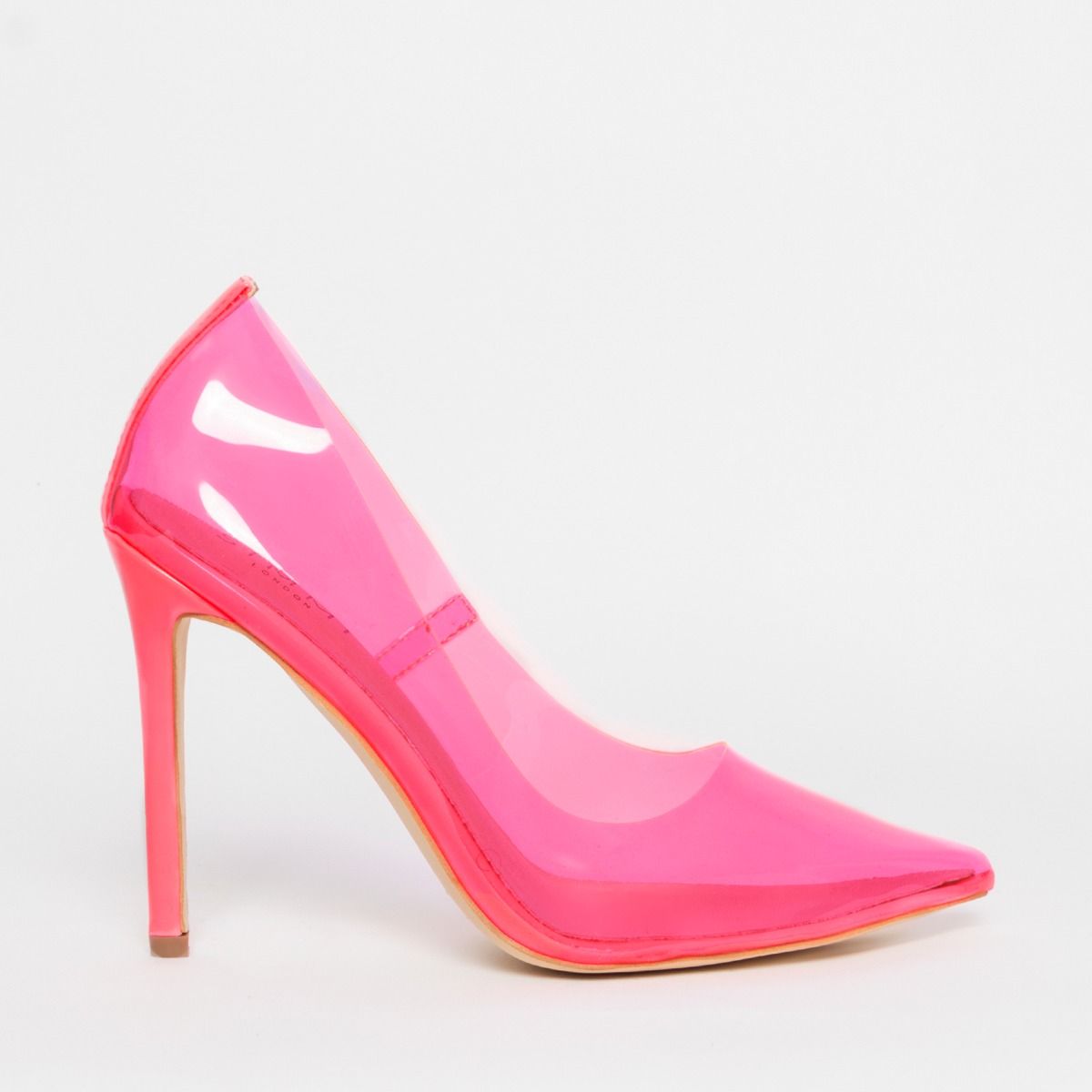 pink clear heels