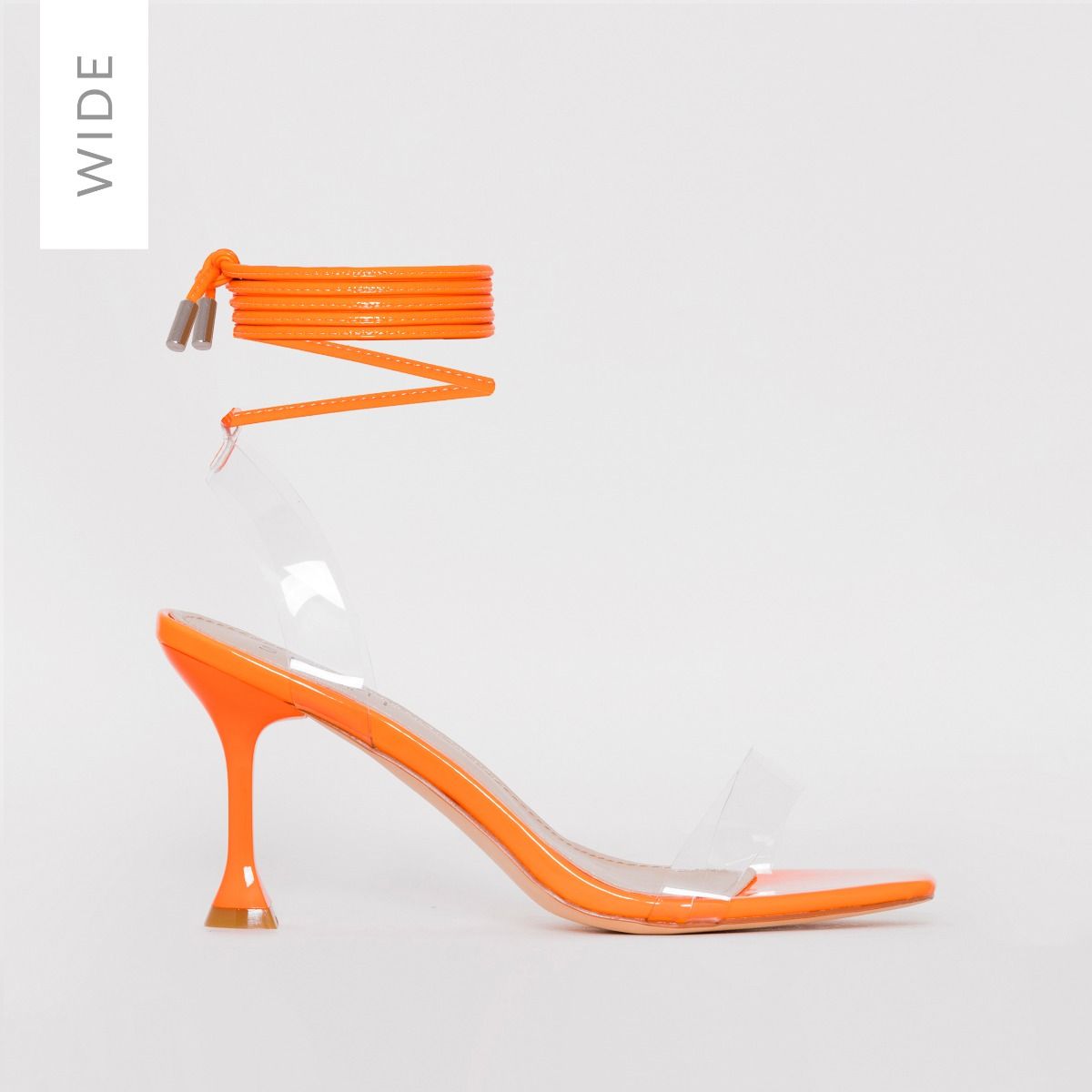 orange lace heels