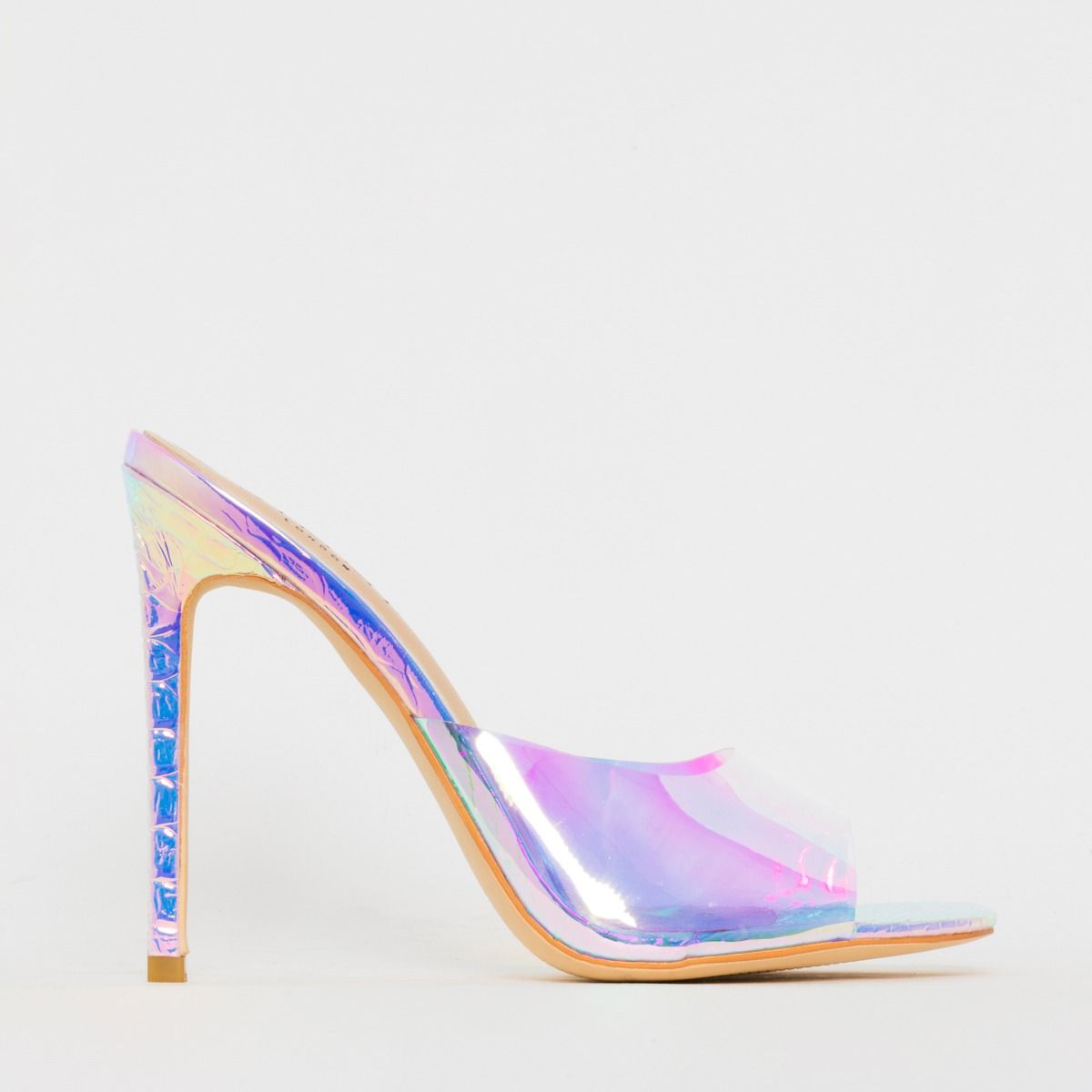 Solana Iridescent Snake Print Stiletto Mules