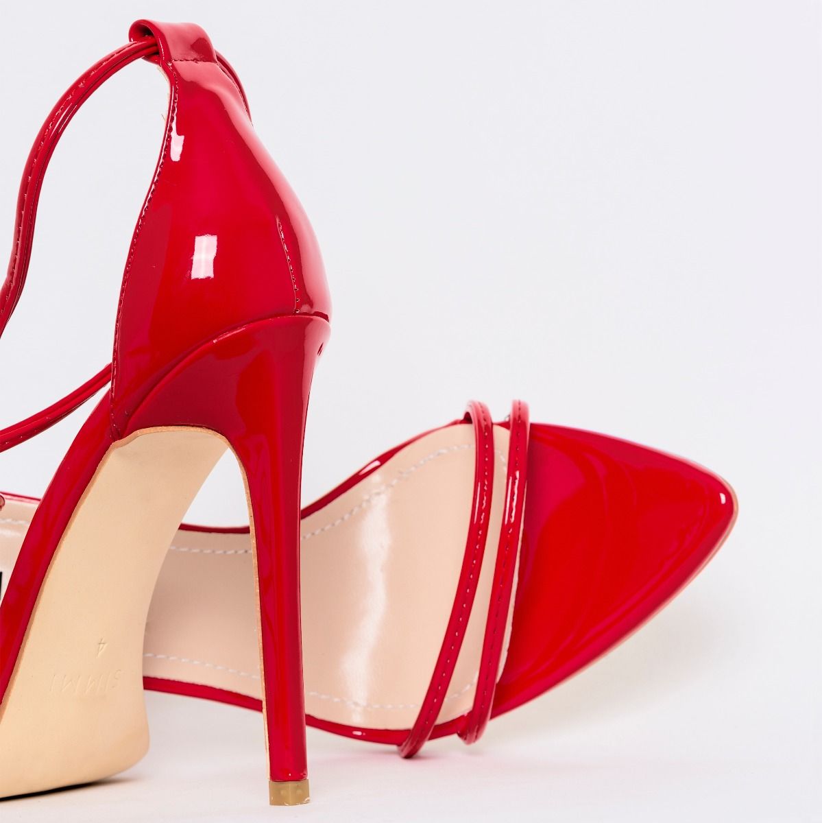 strappy patent heels