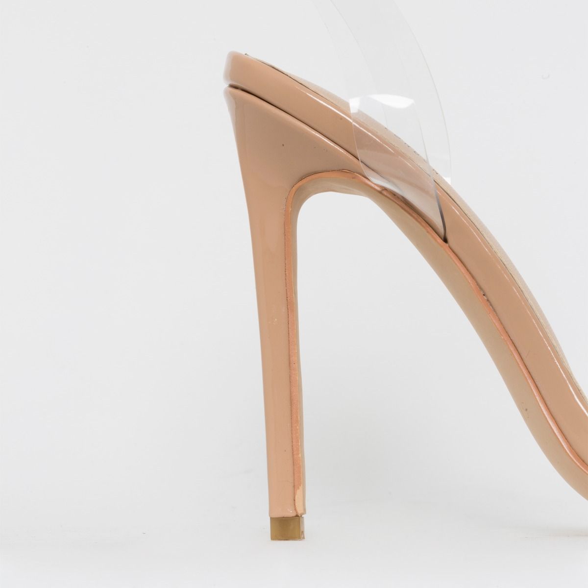 Lola Wide Fit Nude Patent Clear Stiletto Heels