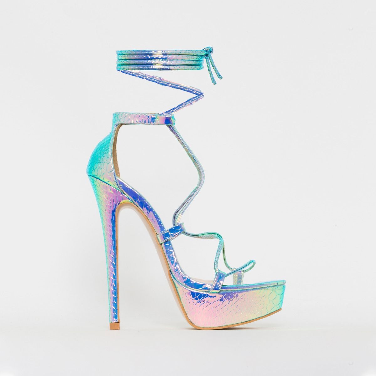 iridescent chunky heels
