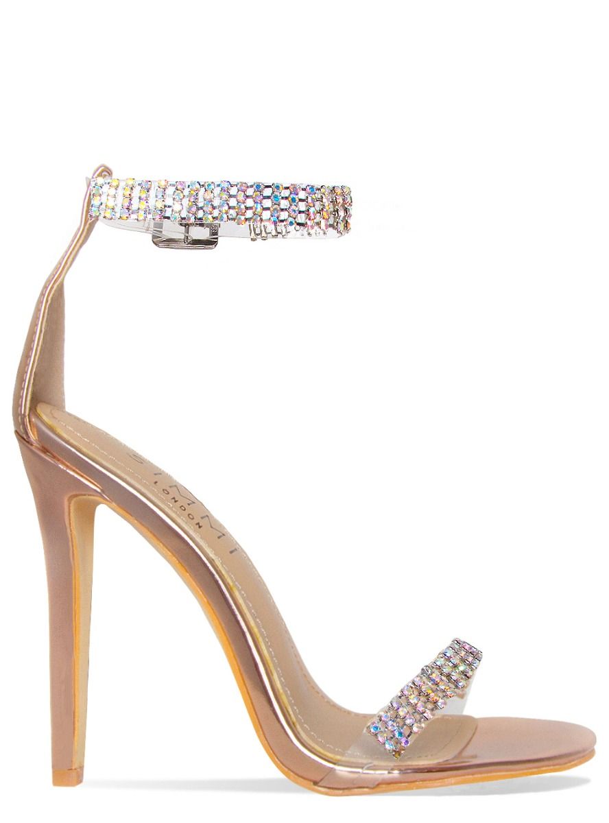 rose gold diamante heels
