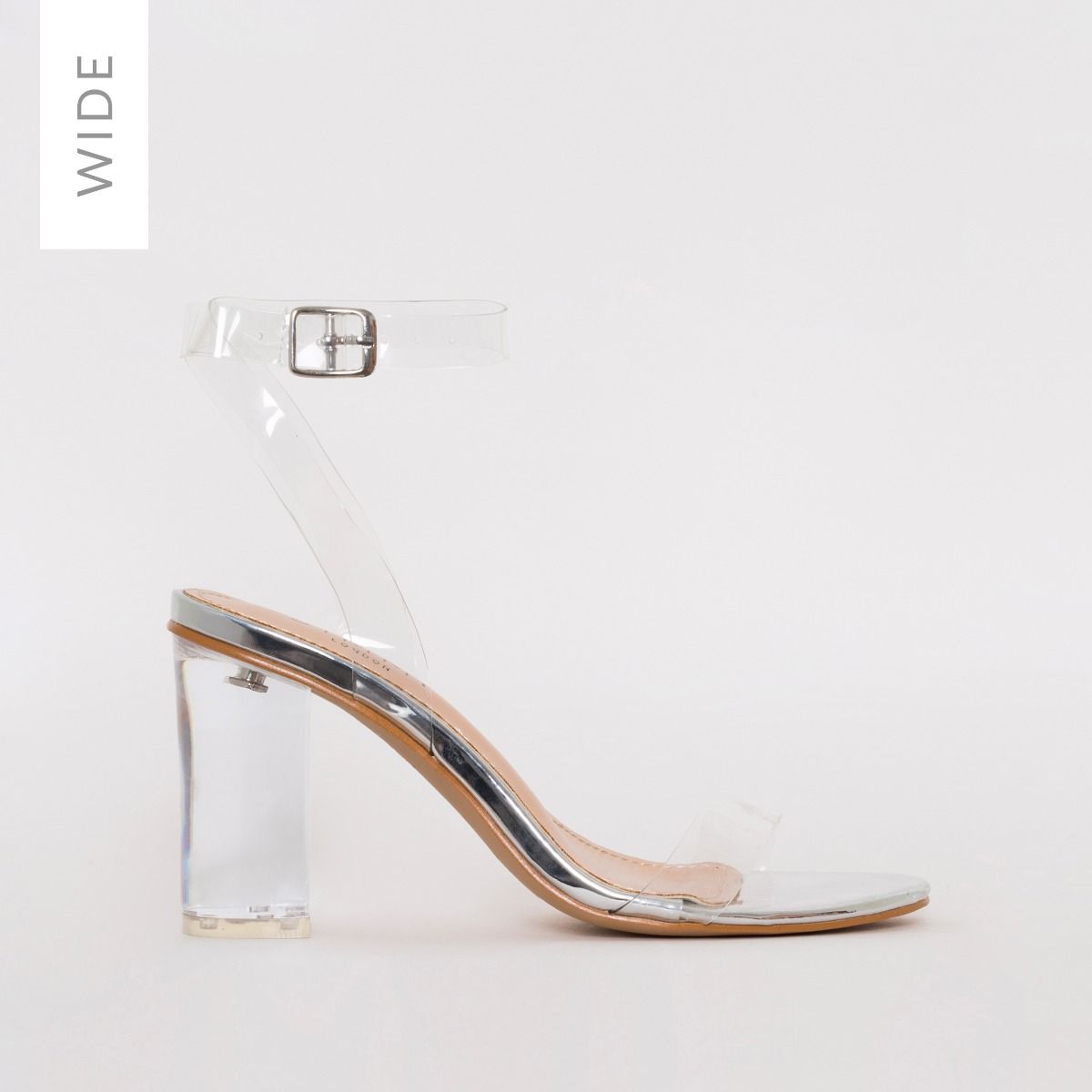 silver mid heel shoes wide fit