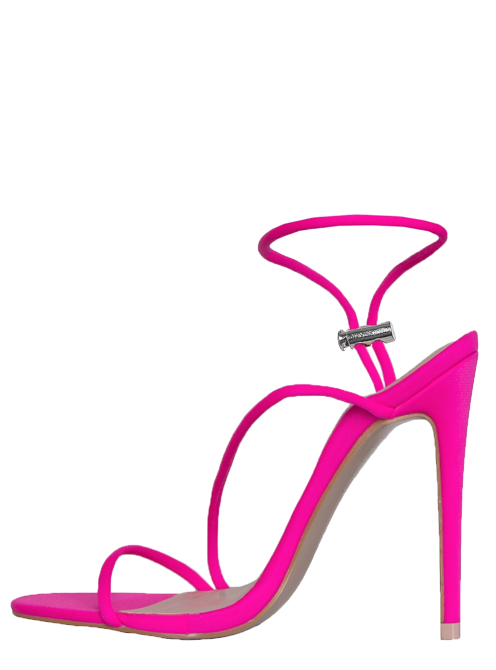 Cherry Neon Pink Strappy Toggle Heels