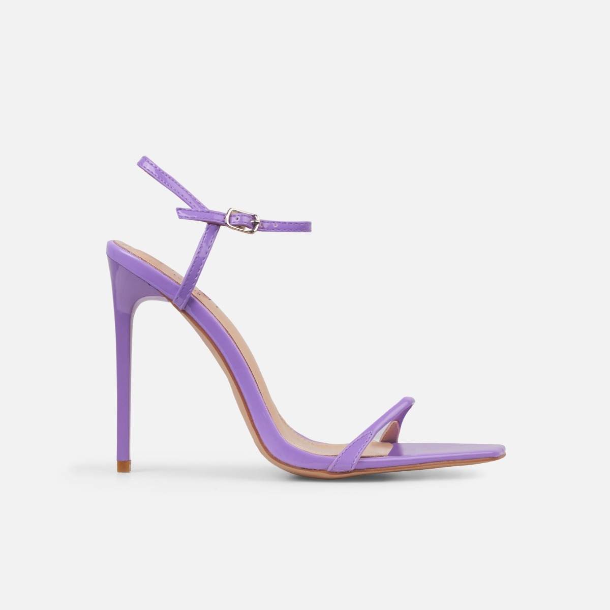 Nolan Violet Strappy Square Toe Stiletto Heels | SIMMI London
