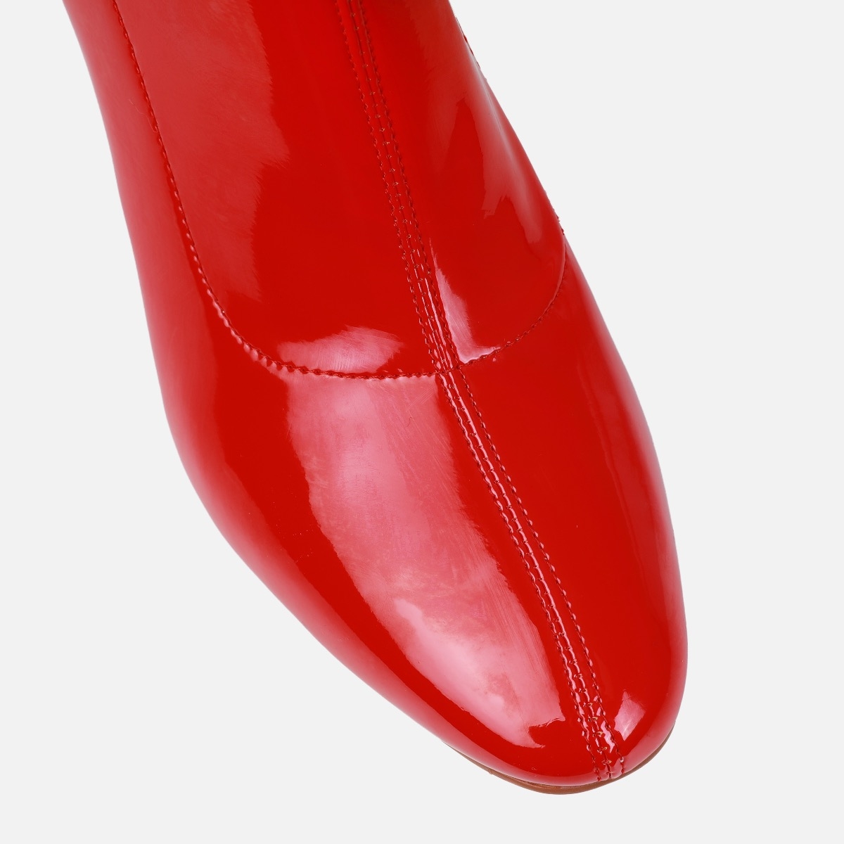Talulla Red Patent Block Heel Knee High Boots | SIMMI London