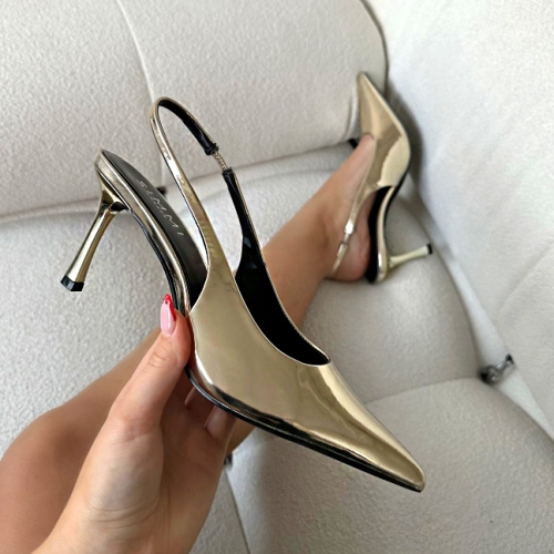 Gold slingback hotsell