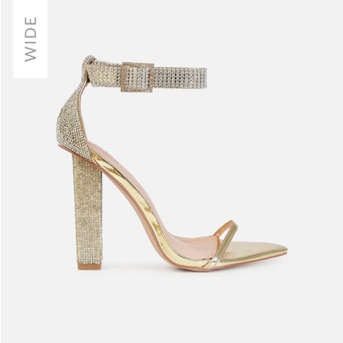 Clear block discount heels wide fit