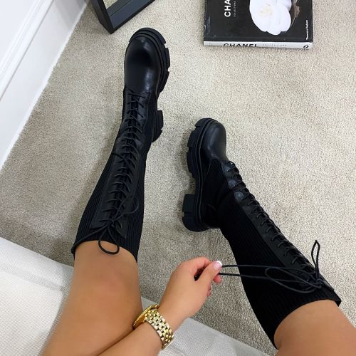 flat ankle sock boots