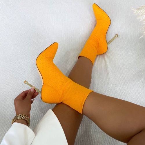sock boots orange