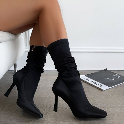 simmi london joyce heeled ankle boots in black croc