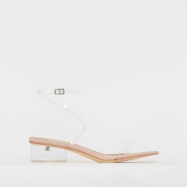 low block perspex heels