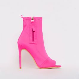 pink peep toe ankle boots