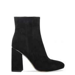 Sadie Black Suede Block Heel Ankle Boots