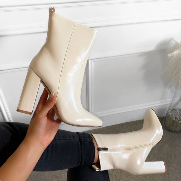 ivory ankle boots