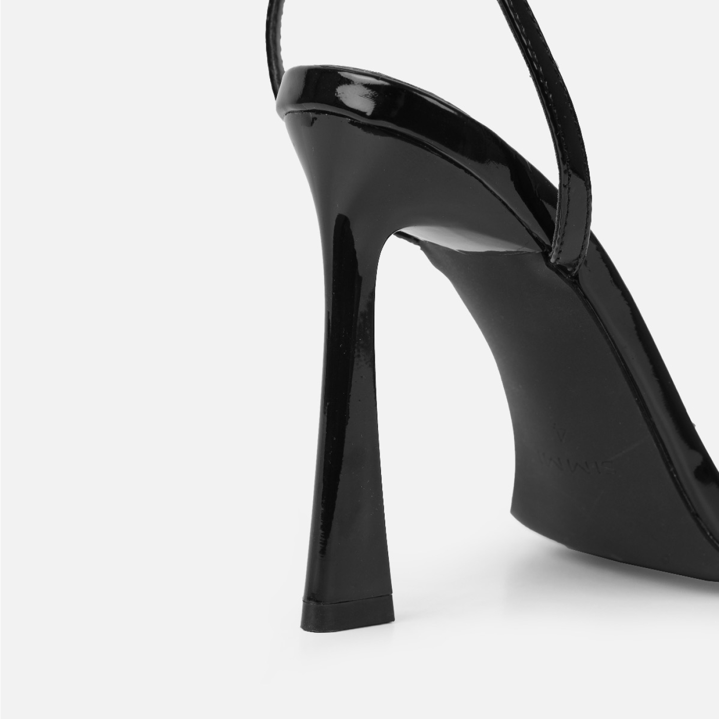 Apple Black Patent Flared Heeled Sandals | SIMMI London