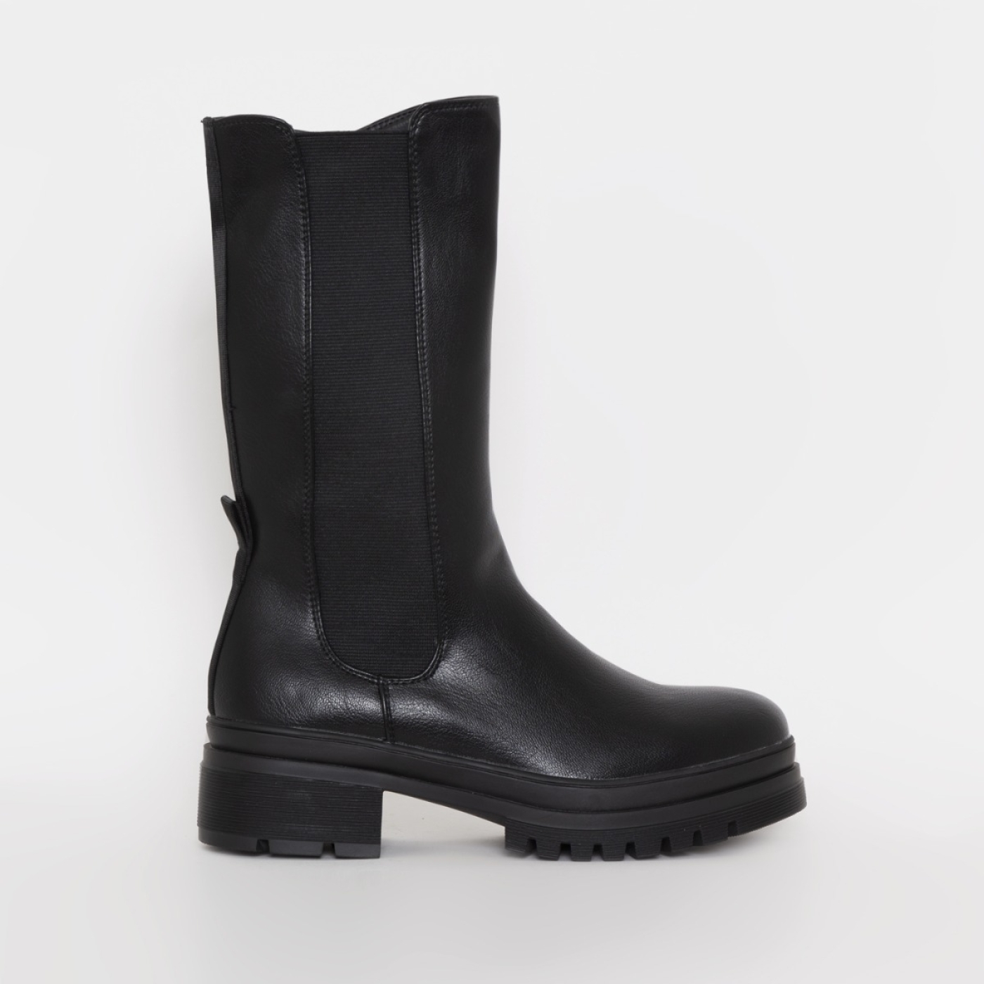 Zyon Black Chunky Mid Calf Boots