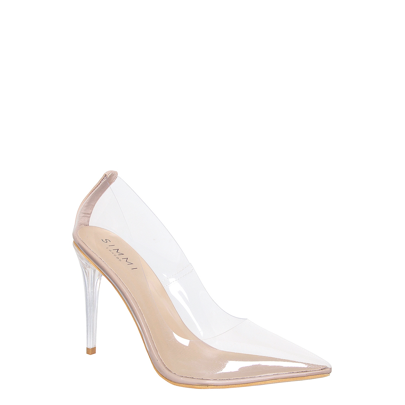 Neda Nude Clear Stiletto Court Shoes