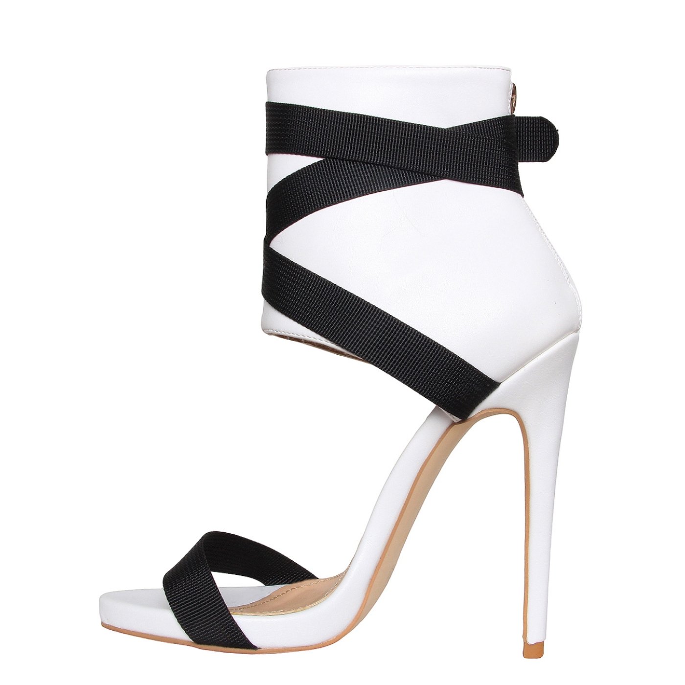 Jamilla White Buckle Stiletto Heels